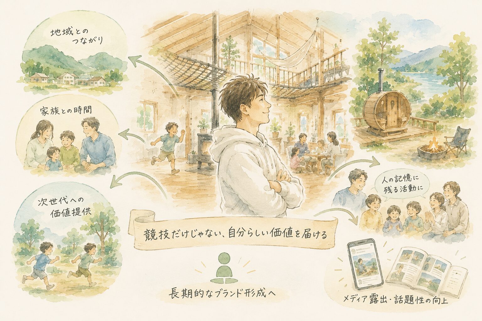 競技以外のブランドが積み上がる